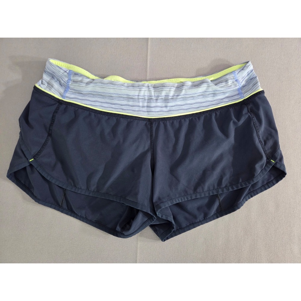 Lululemon Shorts Womens 8 Blue Lined Stretch Loose Running Active Gym Vented